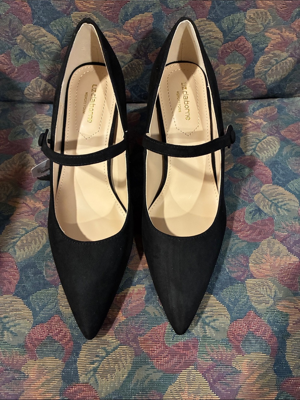 Liz Claiborne Black Pointed-Toe Mary Jane Pumps